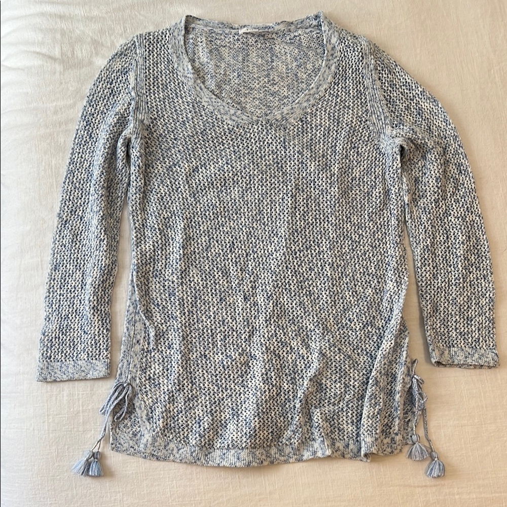 Talbots Blue and Cream Knit Sweater